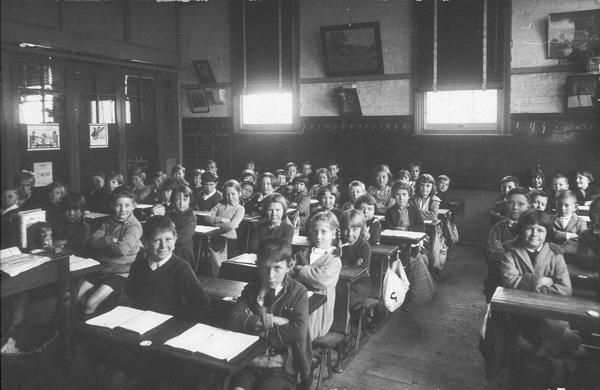 A group of children in a classroom