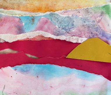 Colourful collage of a sunrise