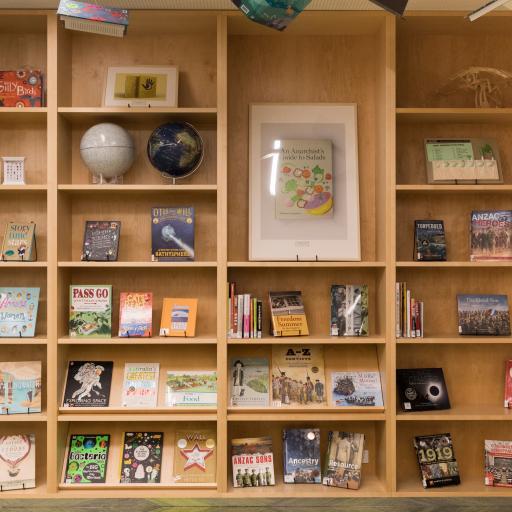 Bookshelves with children's books