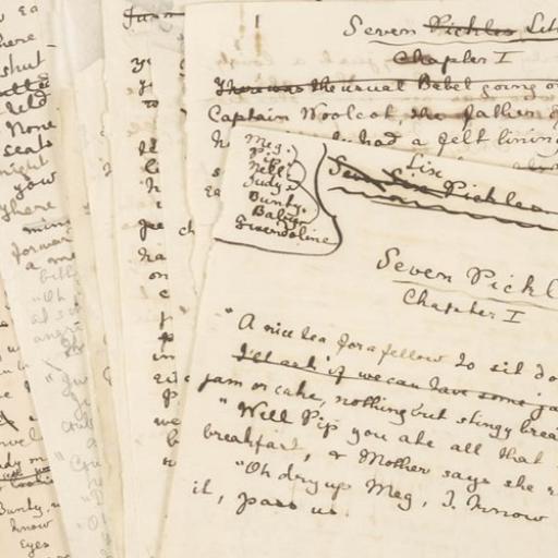 Letters in a stack with the front one saying 'Seven Pickles'