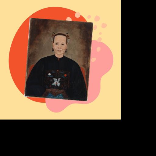 Portrait of a woman wearing traditional Chinese dress