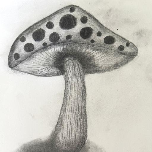 Led drawing of a toadstool